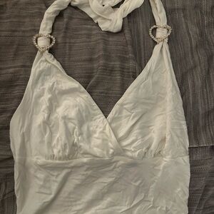 SHEIN White Garment with Label Detail